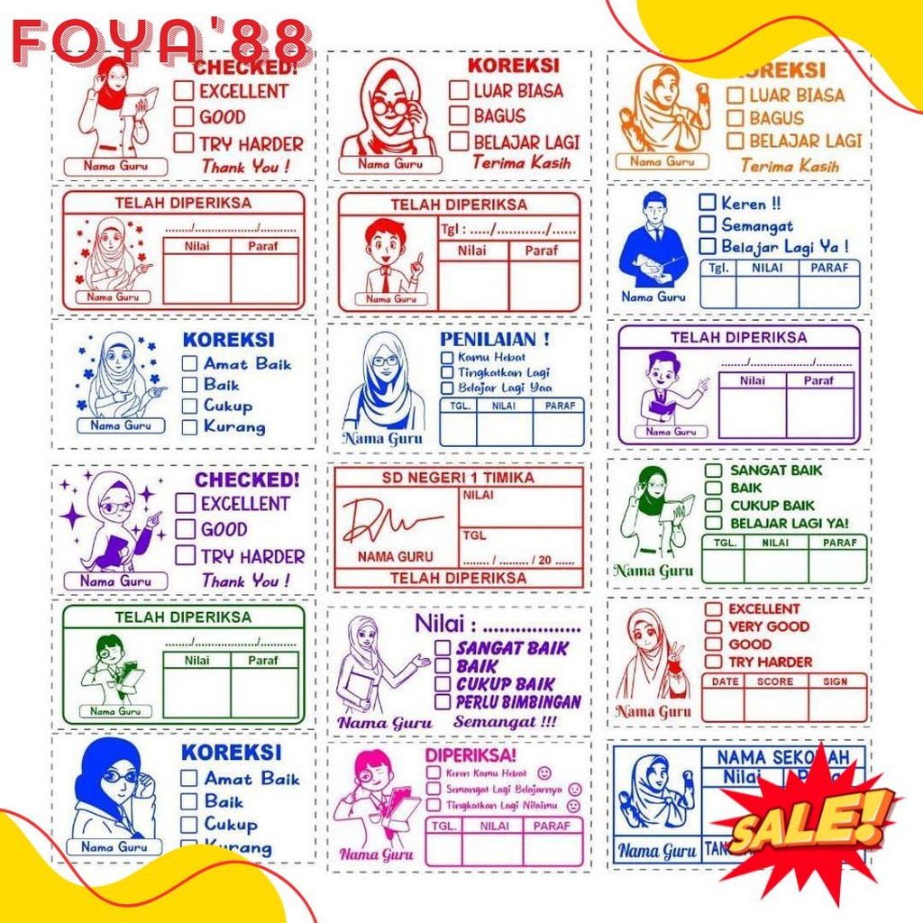 

Stempel Nilai Guru / Penilaian / Koreksi / Checked Diskon Setengah Harga