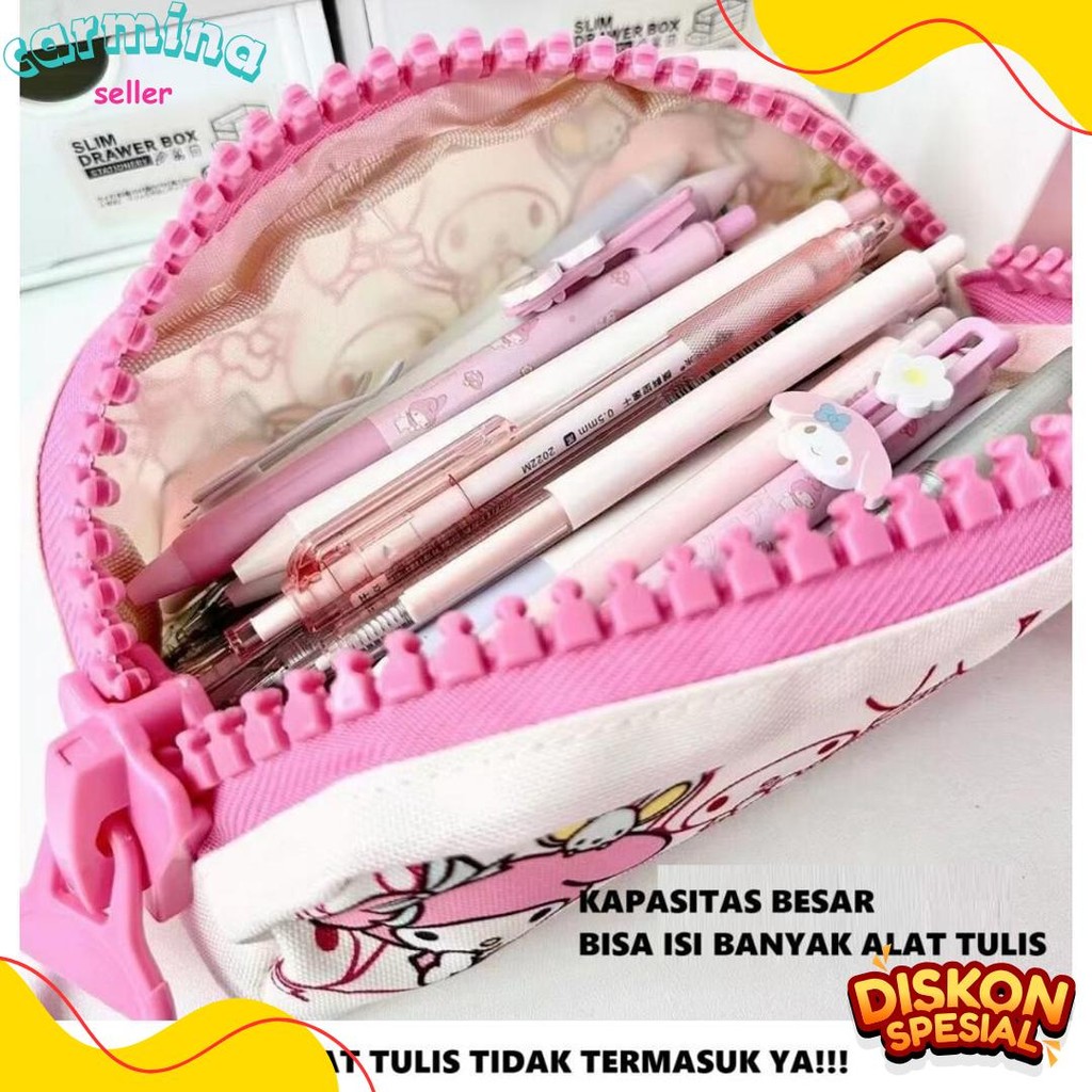 

Tempat Pensil Kotak Pensil Softcase Kanvas Toy Story Sanrio My Melody Pochacco Resleting Besar Diskon Setengah Harga