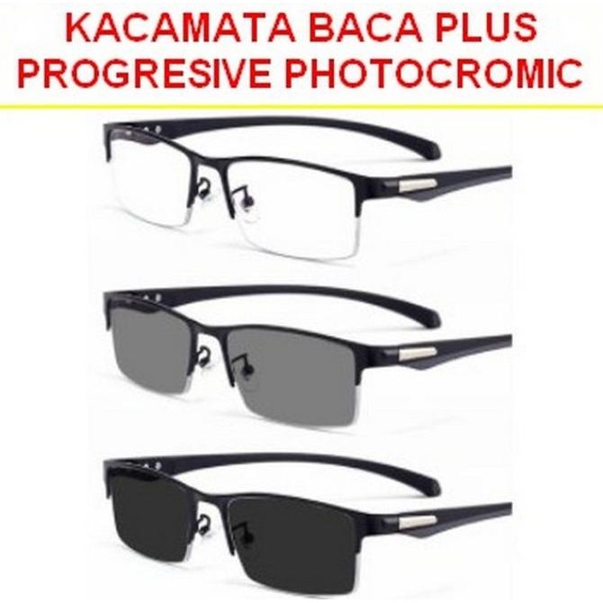 new  KACAMATA BACA PLUS PROGRESIVE PHOTOCHROMIC HALF FRAME