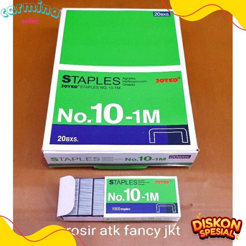 

( 1 Dus = 20 Pak Kecil ) 10-1M Staples Steples Isi Stapler Stepler Neces Joyko No. 10 - 1M Kecil Diskon