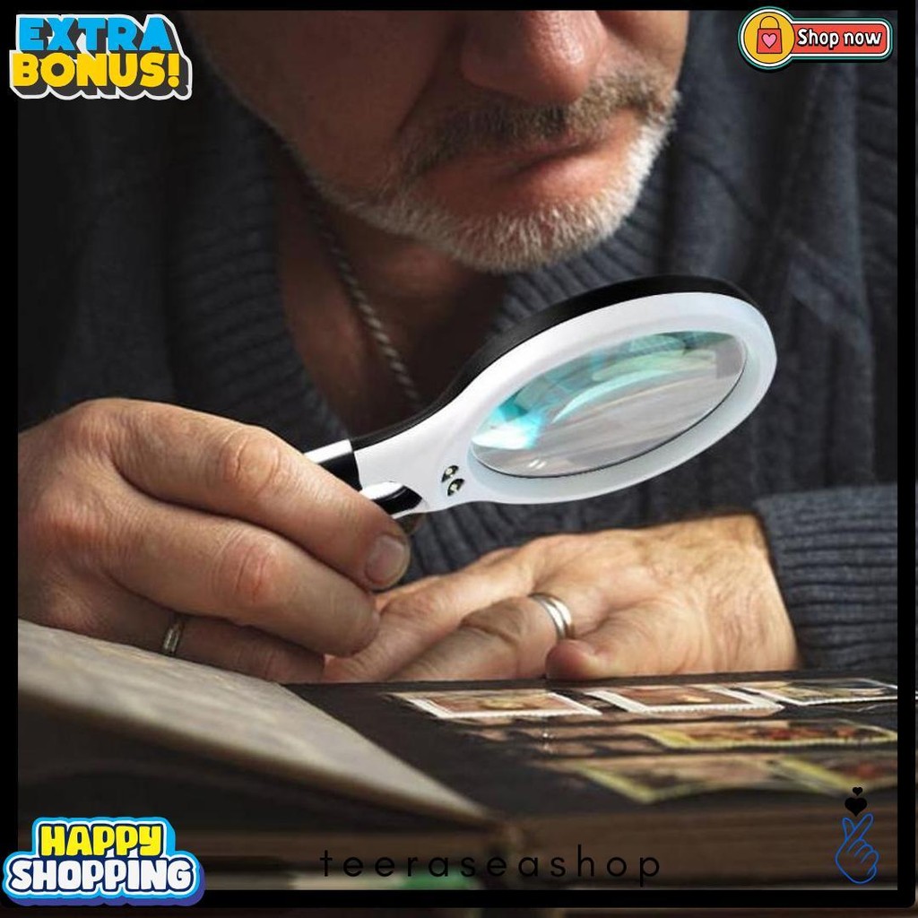 

2 In1 Lampu Kaca Pembesar Led Membaca Magnifying Glass Dengan Lampu Flash Sale! Diskon Hingga 70%