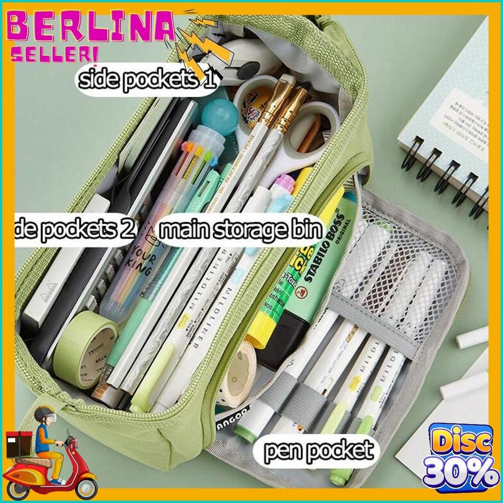 

[Cod] Angoo Super Large Capacity Pencil Case Kawaii Korean Pencil Cases Aesthetic Stationery Office Desk Storage Bag For Girls School Supplies Terlengkap Dan Termurah