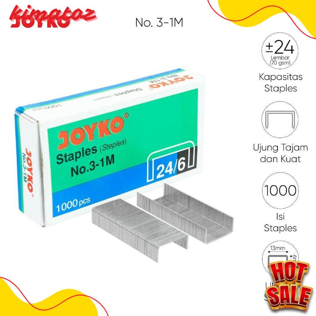 

Joyko Staples No.3 Isi Stepler Besar Hekter Joyko No.3-1M [20Pcs] Flash Sale! Diskon Hingga 70%