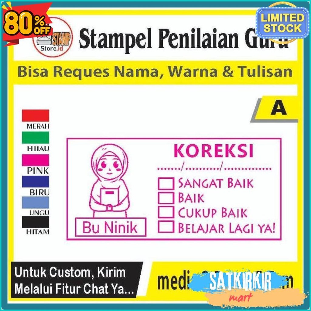 

Stempel Penilaian/Ganti Nama, Gambar Dan Warna/Cap Guru/Stampelbuguru Diskon