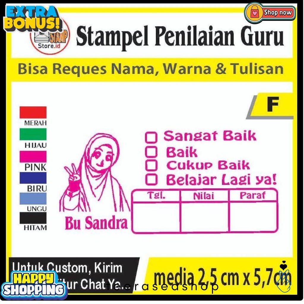 

Stempel Penilaian/Ganti Nama, Gambar Dan Warna/Cap Guru/Stampelbuguru Diskon