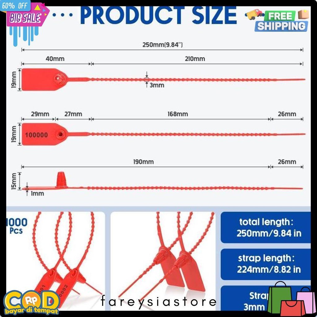 

100Pcs Security Seal 25Cm Segel Koper Segel Locis Security Seal Locis Satu Kunci Flash Sale! Diskon Hingga 70%