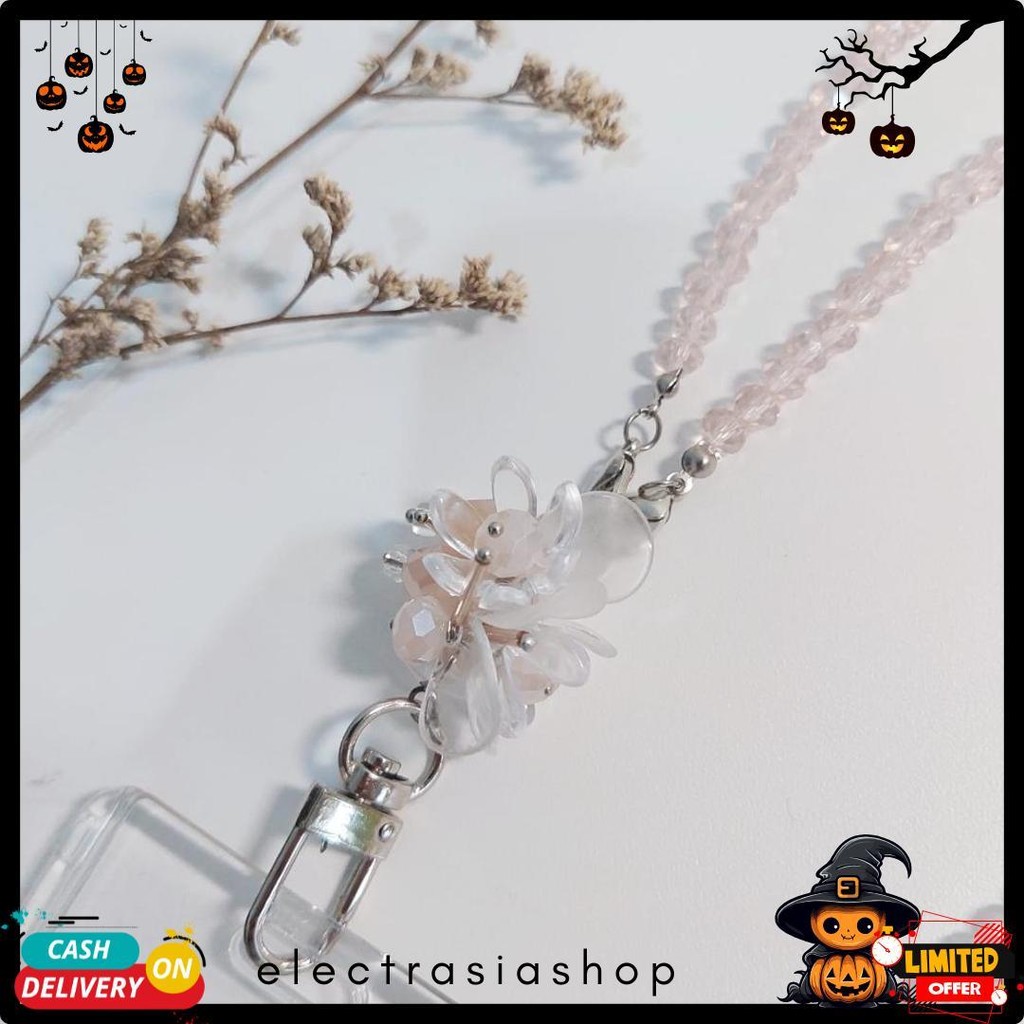 

[Lalaluna] Lanyard Crystal Beads Aesthetic | Gantungan Id Card Kantor - Bloom Flash Sale! Diskon Hingga 70%