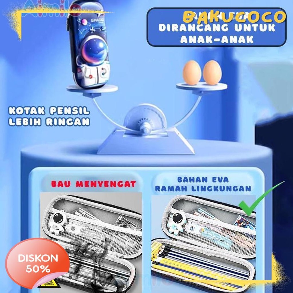 

Hoptech- Aimilo Tempat Pensil 3D Anak Kartun Stationery Kotak Pensil Alat Tulis Perlengkapan Sekolah Flash Sale! Diskon Hingga 70%