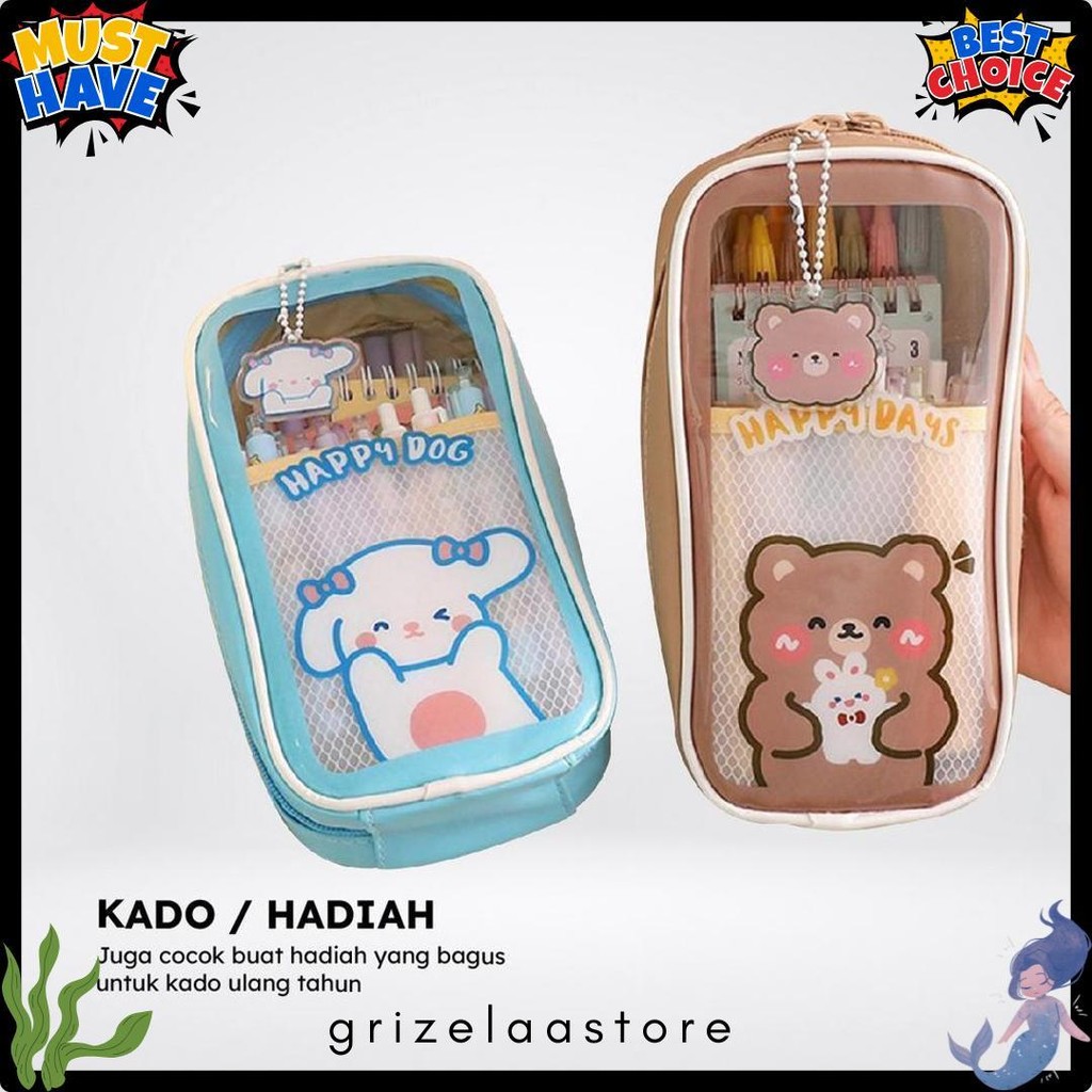 

Pencil Case Tempat Pensil Anak Transparan Motif Kartun Korean Style / Tempat Alat Tulis Perlengkapan Sekolah Multifungsi/TempatPulpen Bunda A61 Terlaris! Produk Ini Banyak Dicari
