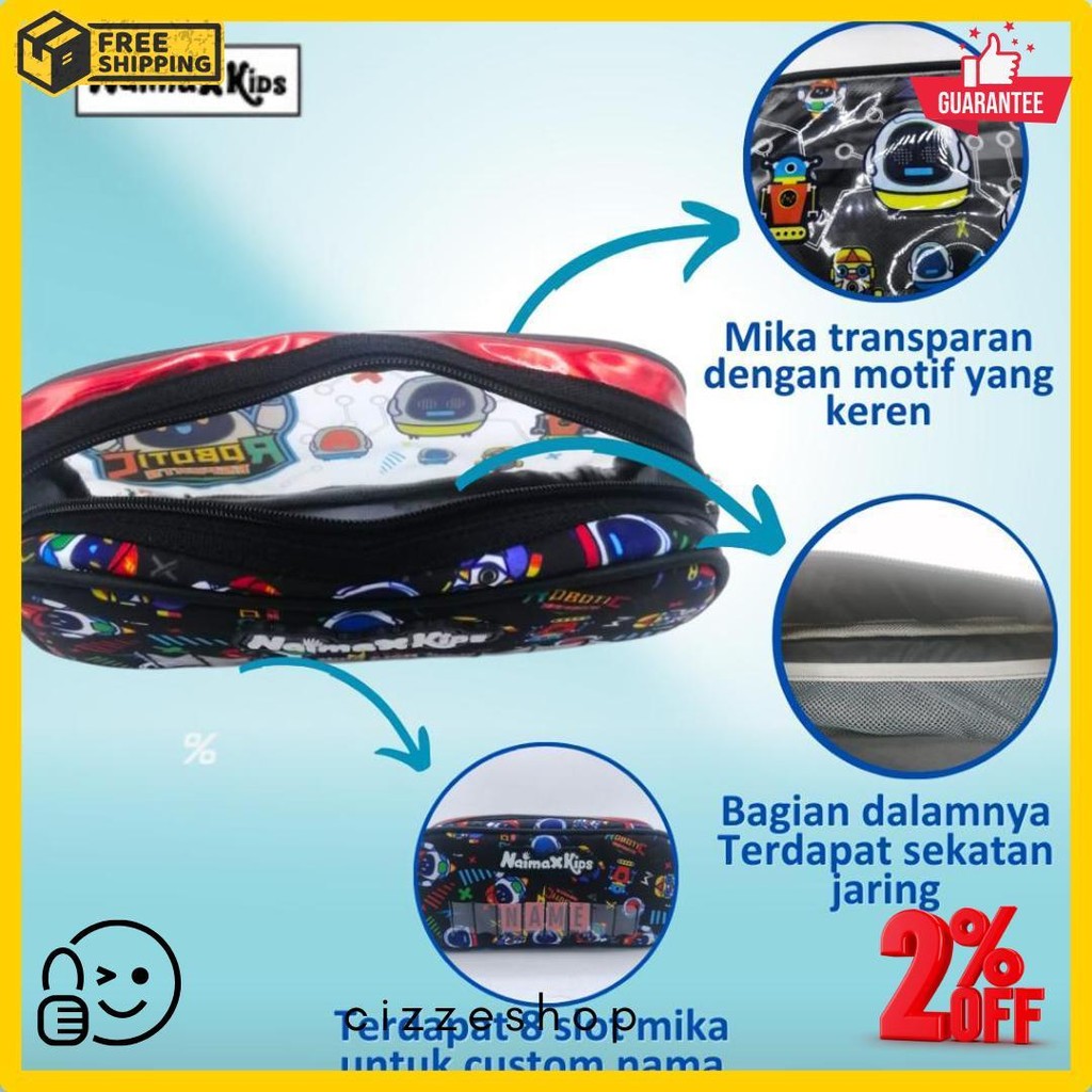

Pencil Case Custom Nama | Naimax Kids Pencil Case Medium Anak Laki-Laki Diskon