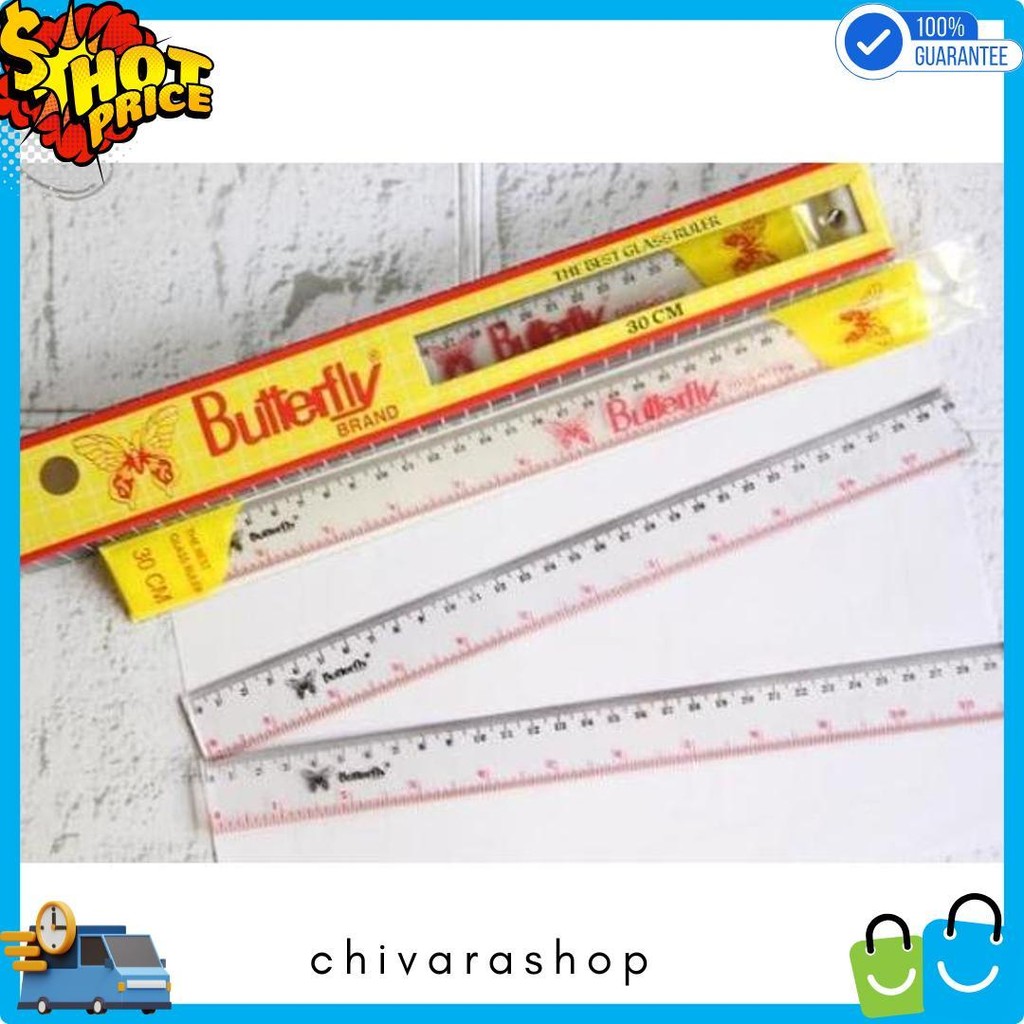 

Penggaris Butterfly 30Cm / Mistar Plastik Butterfly (12Pcs) Diskon Setengah Harga