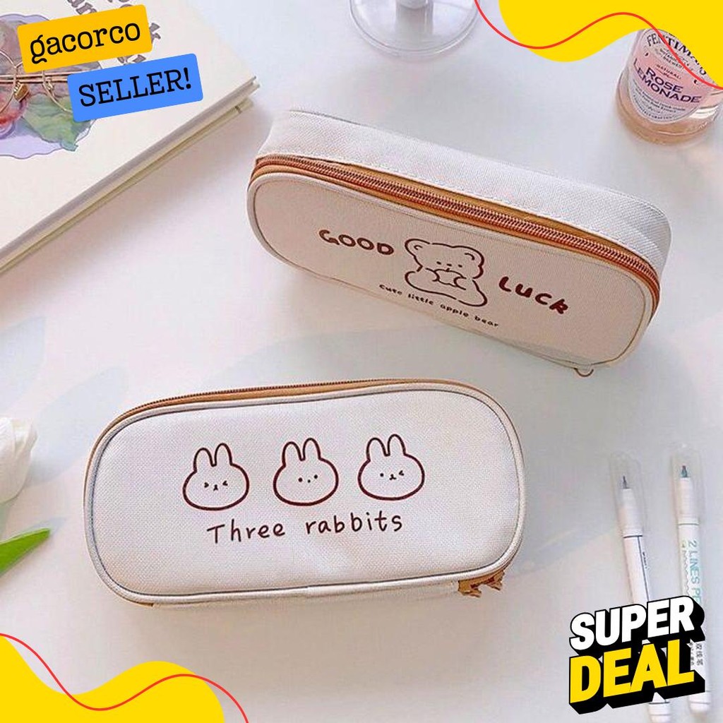 

[Miloli] Kotak Pensil Bear Cartoon Kanvas Minimalis Aesthetic Korean Style Stationery - F0204 Flash Sale! Diskon Hingga 70%