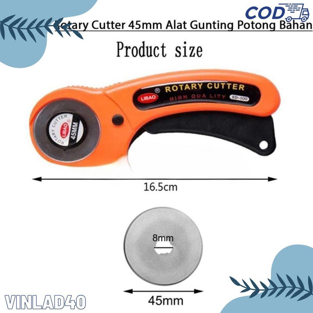 

Rotary Cutter 45Mm / Refill Cutter/ Alat Gunting Potong Bahan Kain Alat Potong Diskon