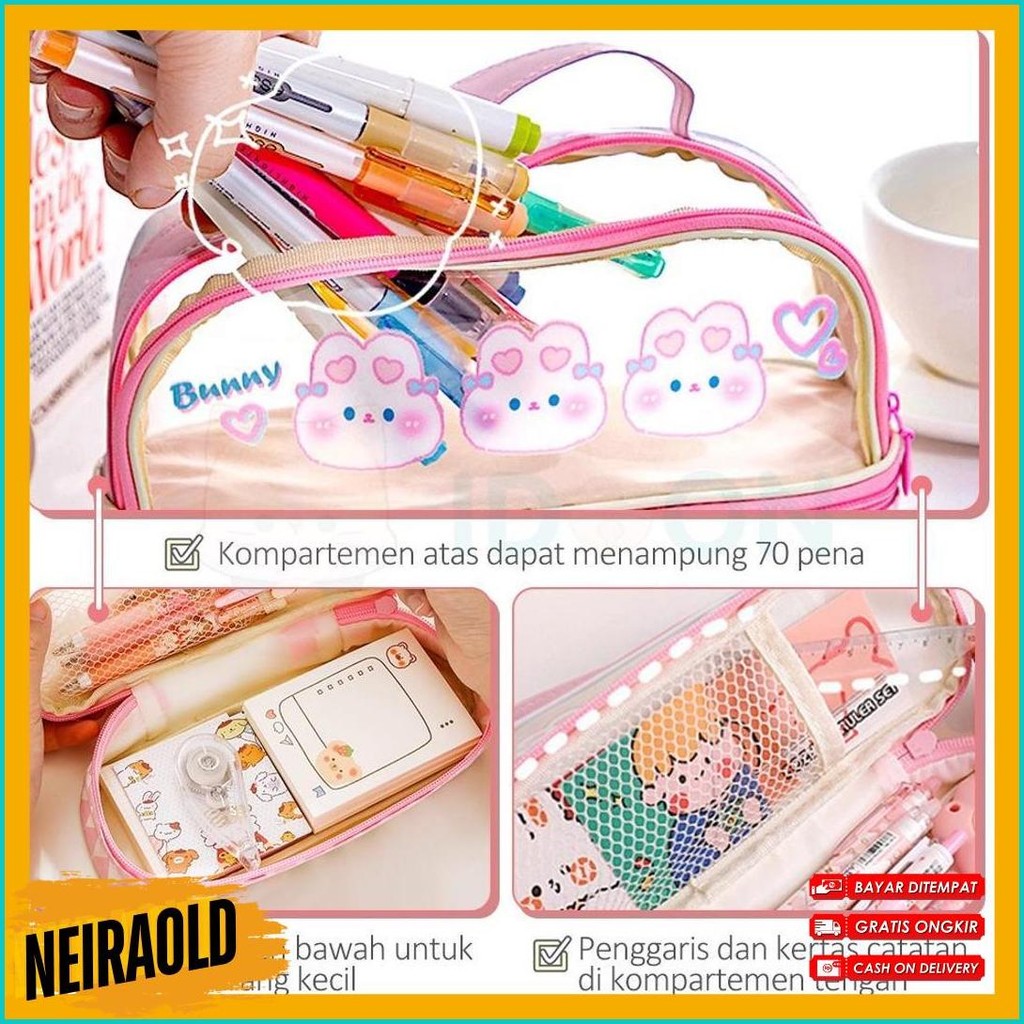 

Idoon Pencil Case Transparan Korea Tempat Pensil Besar Dua Lapis Kotak Pensil Tempat Pola Hewan Lucu Flash Sale! Diskon Hingga 70%