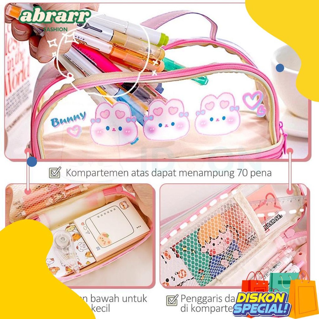 

Idoon Pencil Case Transparan Korea Tempat Pensil Besar Dua Lapis Kotak Pensil Tempat Pola Hewan Lucu Terlaris! Produk Ini Banyak Dicari