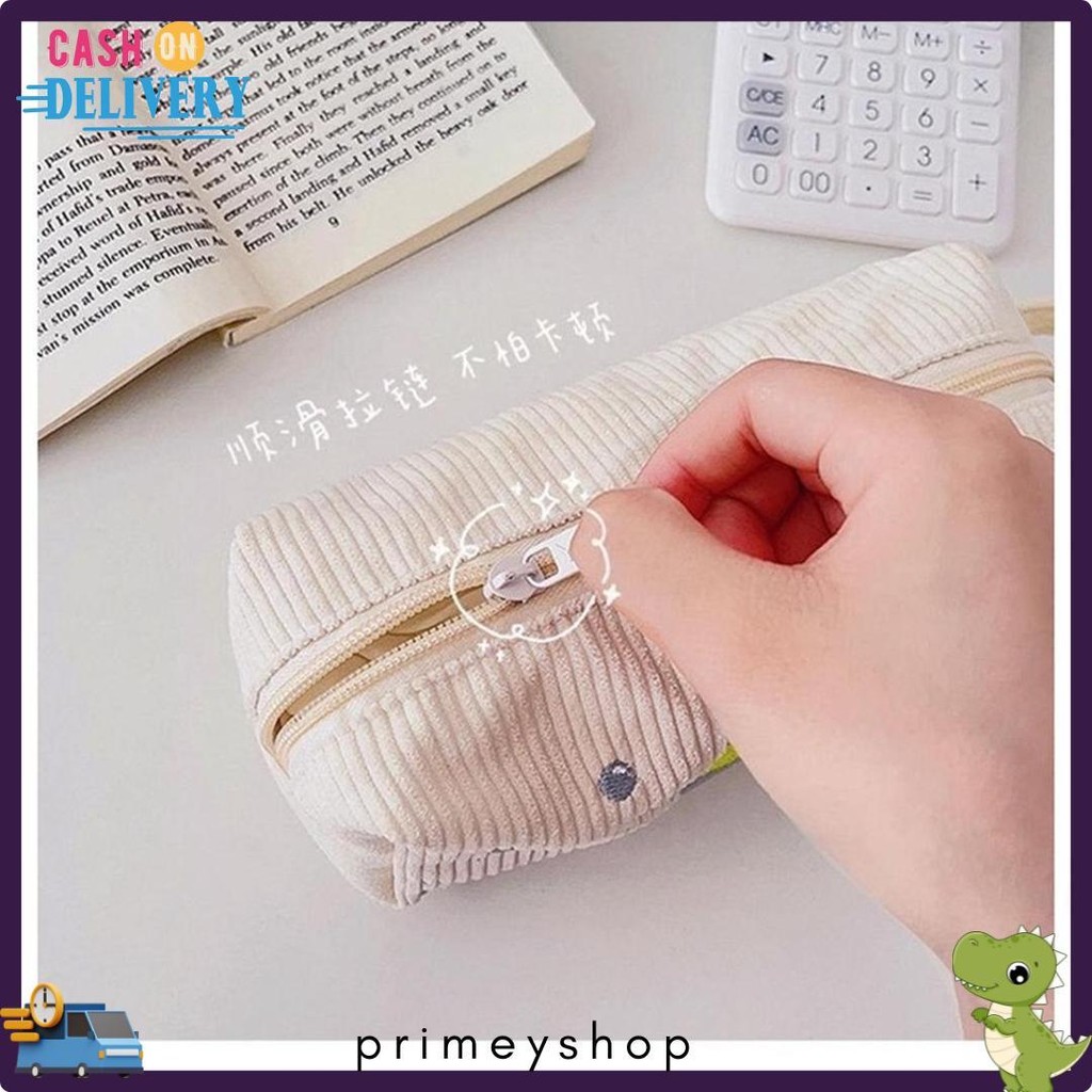 

Kensho Pouch Aesthetic Kain Corduroy Handle Lucu Import / Kotak Pensil Kain / Tempat Makeup / Cute Terlengkap Dan Termurah