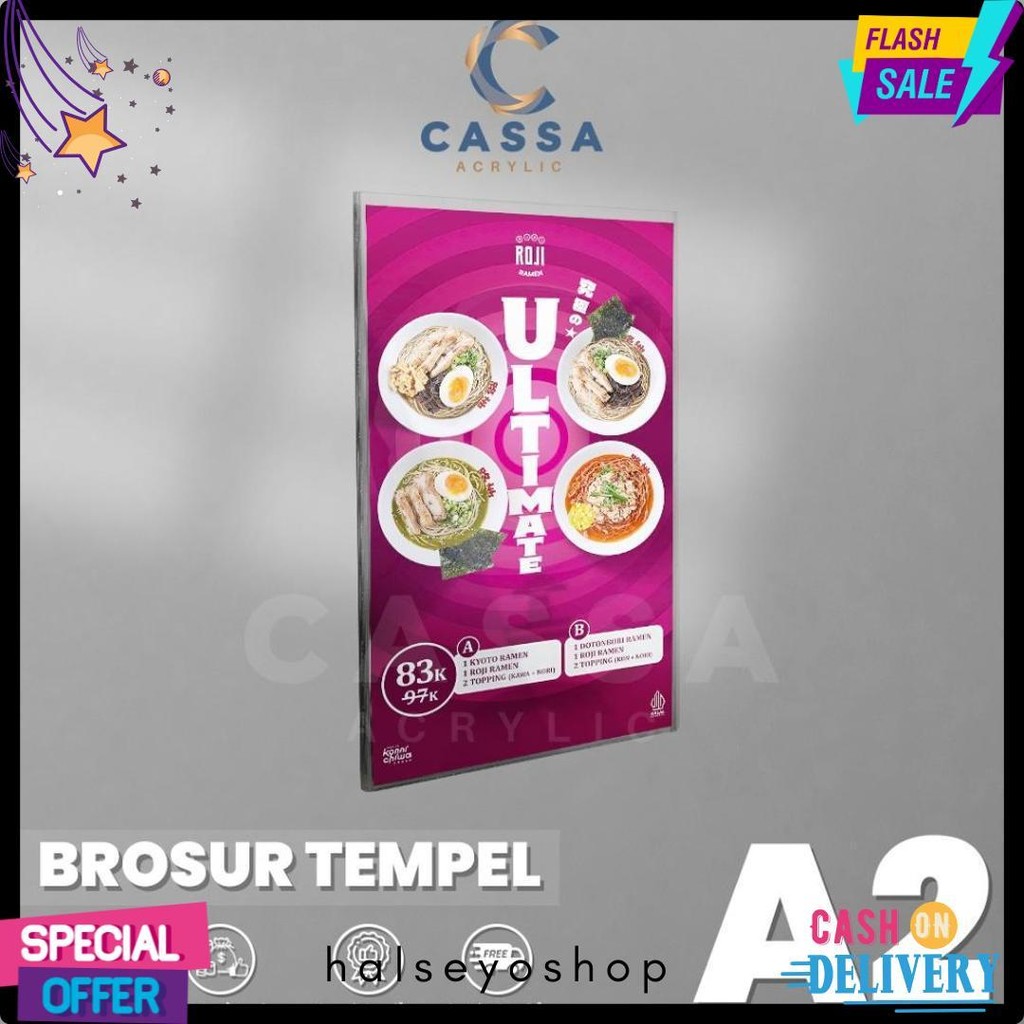 

Tempat Brosur Tempel / Sign Holder Acrylic / Akrilik Dinding A2 Diskon Setengah Harga