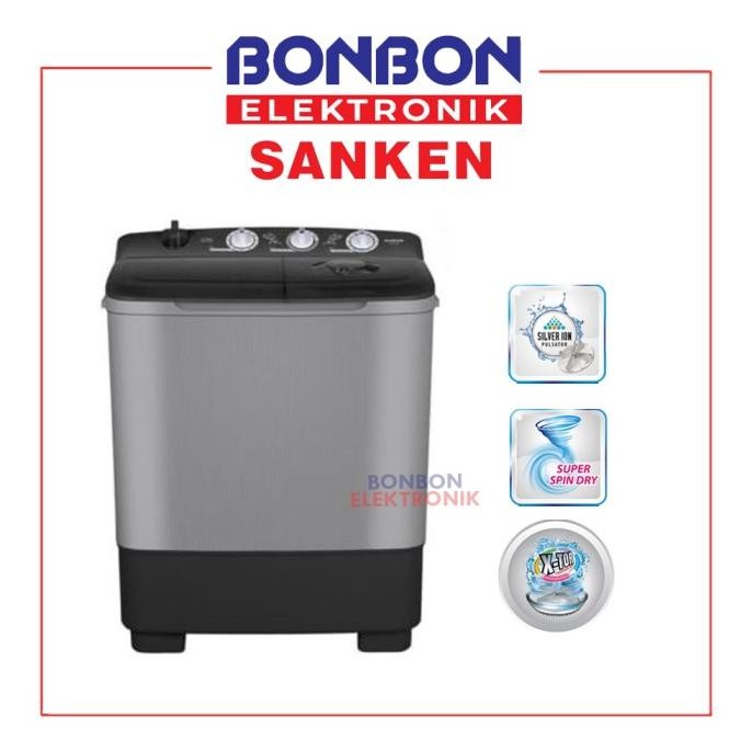 Murah Sanken Mesin Cuci 2 Tabung 7.5KG TW-8827 / TW8827 / TW 8827 EGY Non COD
