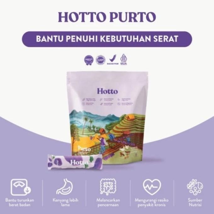 

best seller] Hotto Purto Pouch isi 16 Sachet - Multigrain Fibre Drink with Oatmeal
