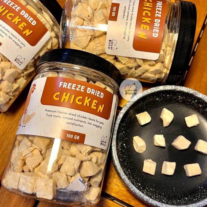 

Freeze Dried Cube Chicken 100 gram | Snack for Dog and Cat | Nutrisi Anjing dan Kucing dari 100% daging dada ayam | Makanan Anjing dan Kucing | Cemilan Anjing dan Kucing | Treats Anjing dan Kucing JS01