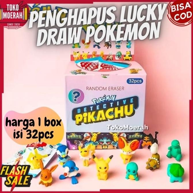 

PENGHAPUS POKEMON 1 BOX 32 pcs PENGHAPUS MISTERI LUCKY BOX POKEMON COD