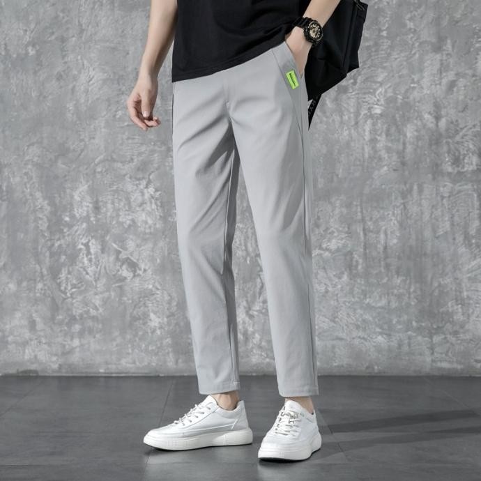 Laris Celana Pria Kain Stretch Empat Sisi Celana Panjang Pria Casual Elastis