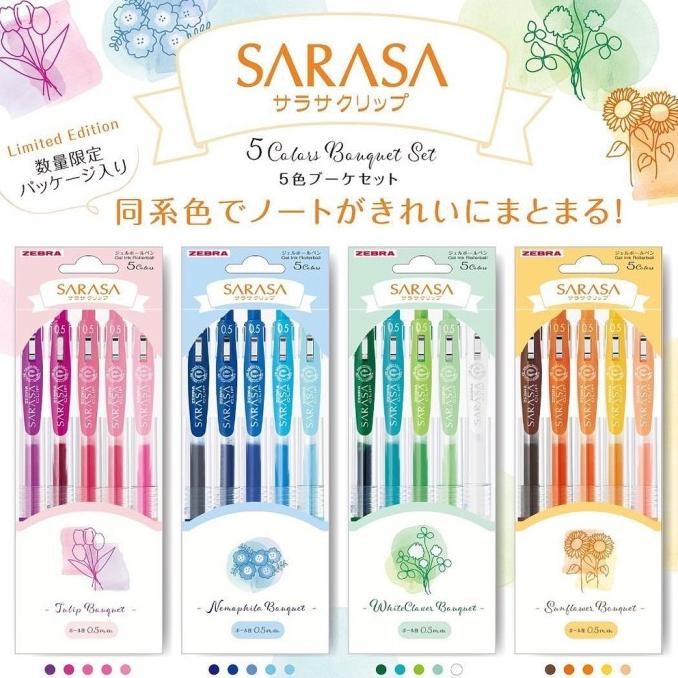

Zebra Sarasa Clip 0.5 mm Gel Pen Limited Bouquet Series Set of 5 Color