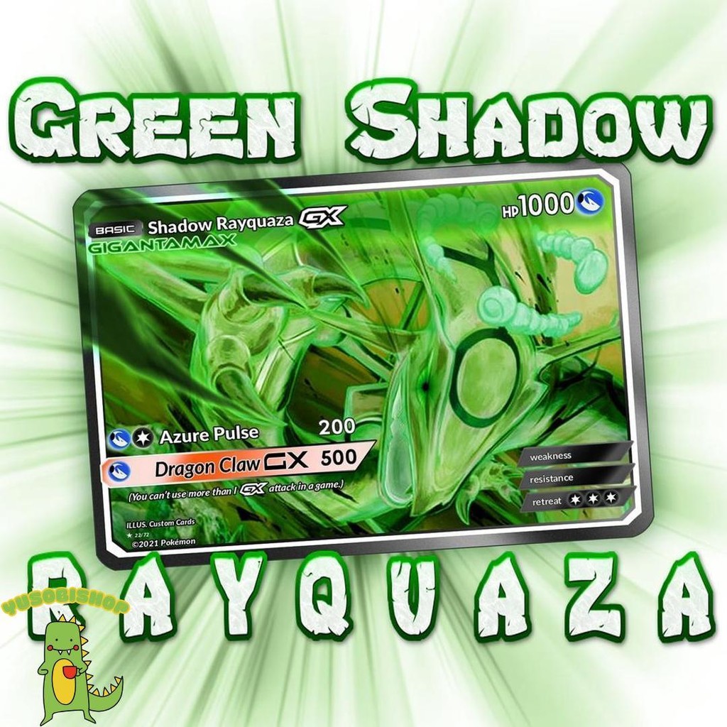 Kartu Pokemon Tcg Rainbow Hologram English Version Sha-Dow Green Rayquaza Sale