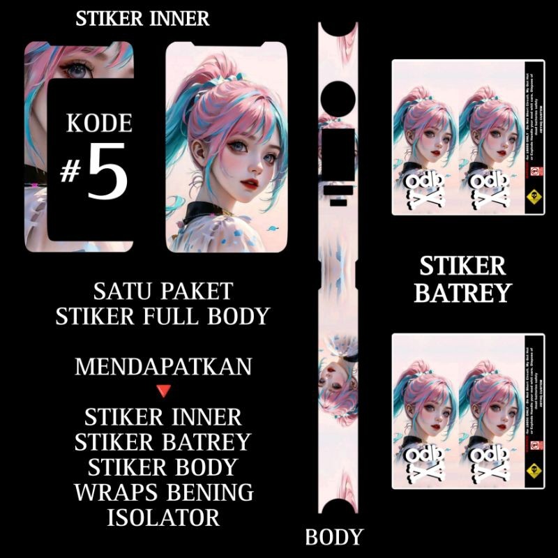 

*PromoGet2* Stiker Vnil M200 Kode 5 Stiker Garskin HP/Case Custom Dan COD