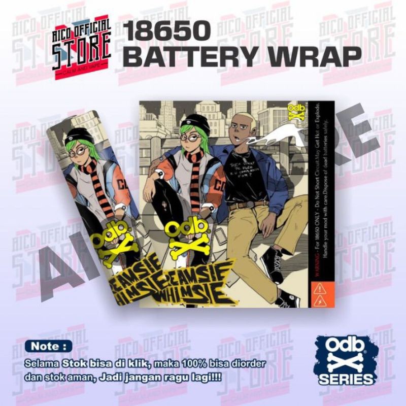 

*PromoGet2* Famstore Stiker Wrap Baterai 18650 O D B X Kremsi Whimse Untuk Melindungi Dan Memperindah Tampilan 1 Stiker Garskin HP/Case Custom COD