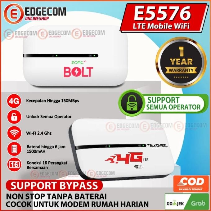 BEBAS ONGKIR - Mifi Modem Wifi E5576 4G LTE Unlock All Operator Support BYPASS