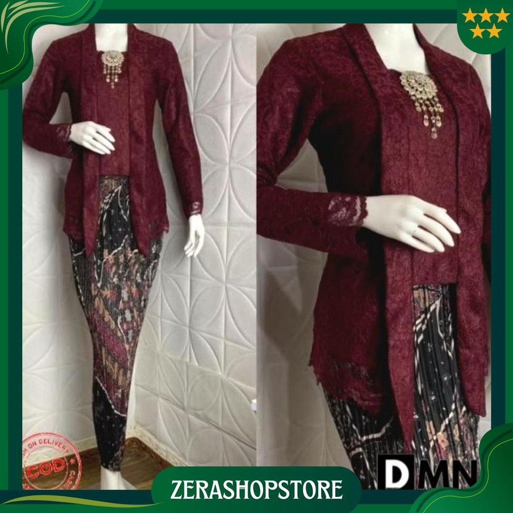 Set Kutu Baru Brokat - Kebaya Kutu Baru Modern - Kebaya Wisuda - Kebaya Modern - Brokat Ori