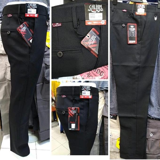 Laris Celana Panjang Pria Bahan Semi Wol Slimfit Bisa Formal/Kantor Calbin