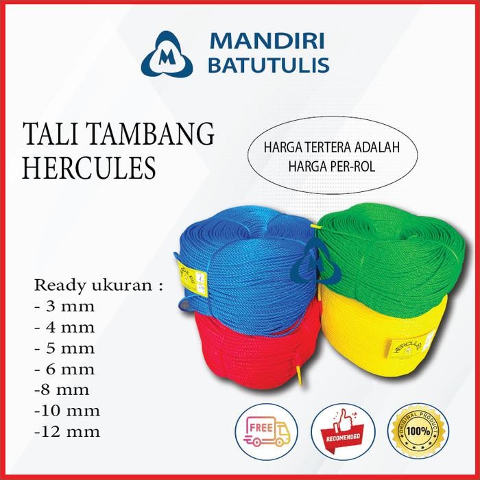 

Tali Tambang Plastik PE 3mm 4mm 5mm 6mm 8mm 10mm 12mm Per Roll - Tali Plastik Warna