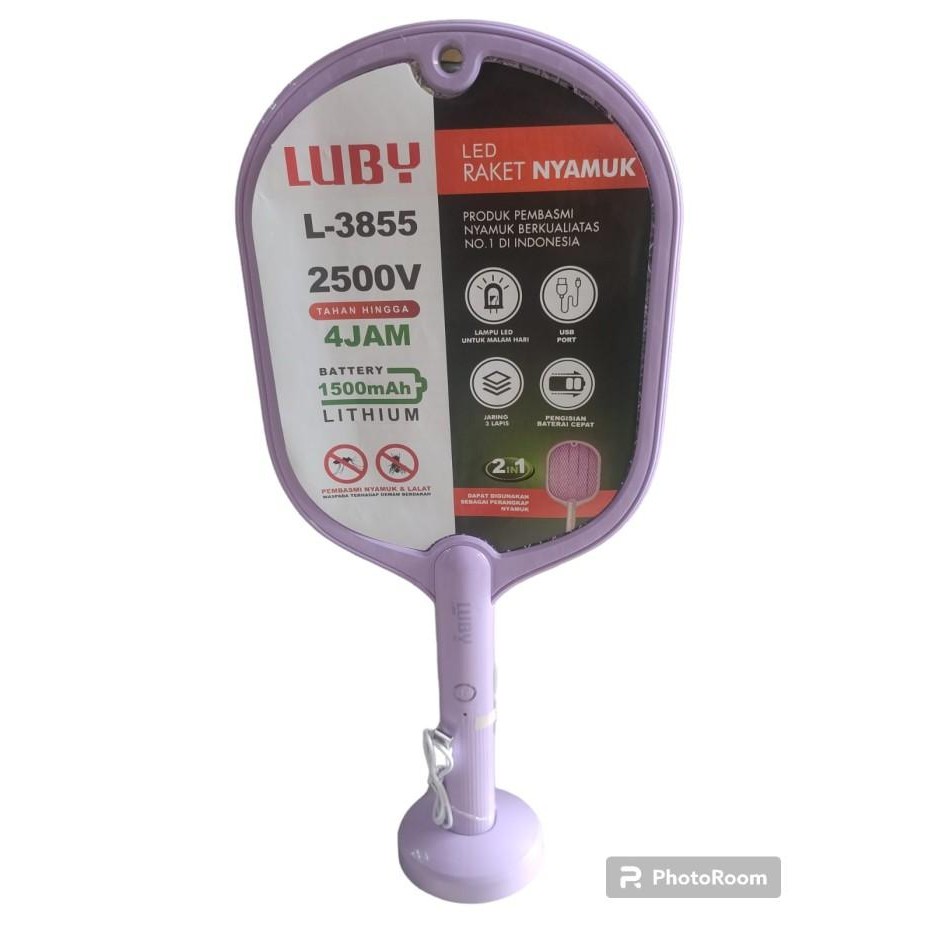 Luby L3852 Raket Nyamuk Multifungsi Dengan Batrai Lithium Rechargeable