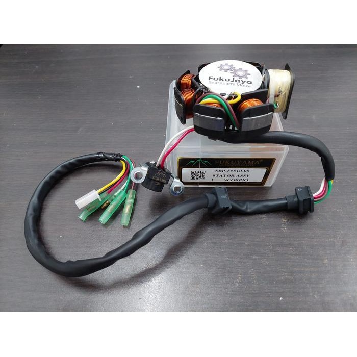 Fukuyama Stator Assy Comp 6 Spull Spul Spool + Pulser Yamaha Scorpio (5Bp-F5510-00) Original Dan Ter