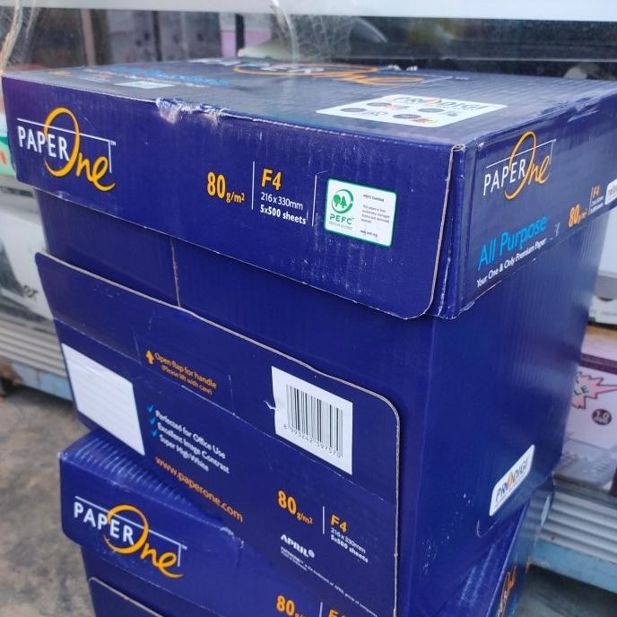 

Kertas HVS PAPER ONE F4 80 GSM 1box isi 5 rim harga promo terbatas