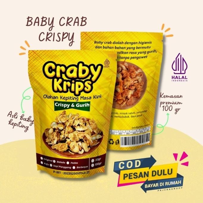 

(Good) CRABY KRIPS 100gr - MAKANAN SNACK BABY CRAB CRISPY BABYCRAB KILOAN
