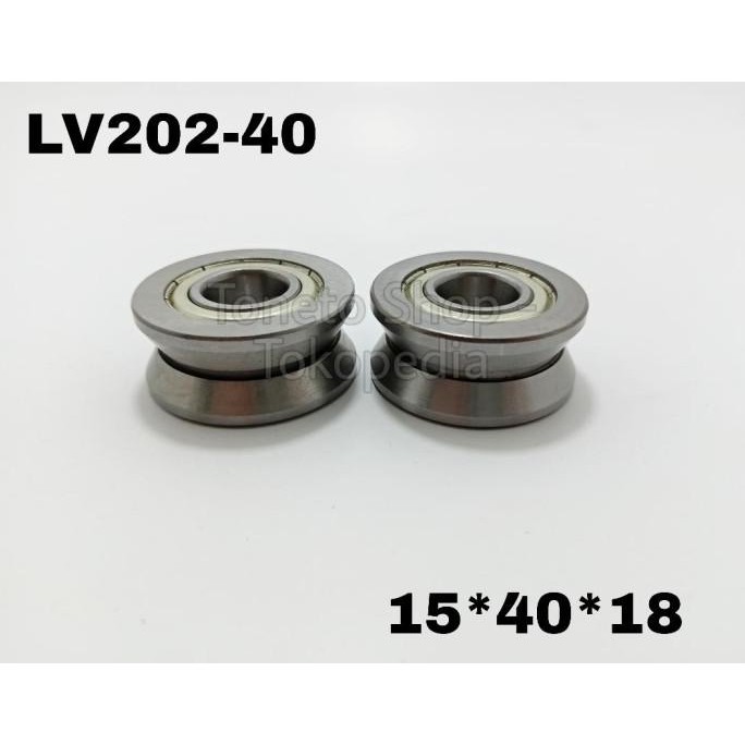 LV202-40 ZZ / V-40 V Groove Roller Bearing Linear Guide Ball Bearing