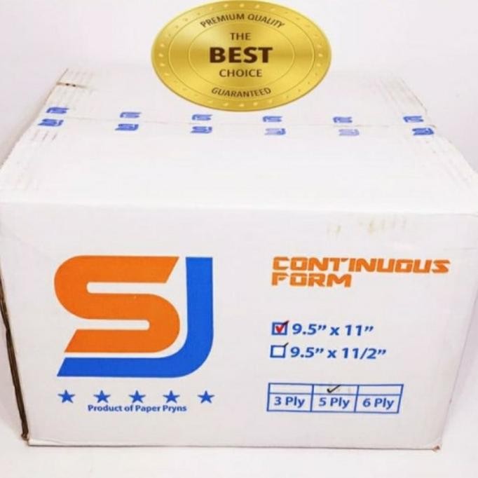 

BEBAS ONGKIR - kertas continuous form 5 ply..9.5X11 SJ STANDAR