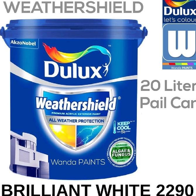 DULUX WEATHERSHIELD Cat Tembok Eksterior Brilliant White 2290 (25 KG)