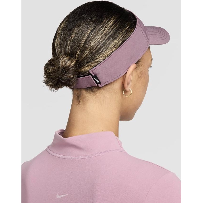 (100% Original) Nike Dri-Fit Ace Swoosh Visor Tennis Golf Hat Plum Dust/Anthracite/White Topi Tenis 