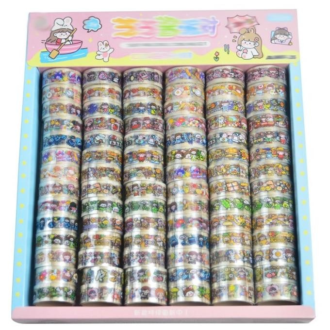 sd-46 MINI KAWAII STICKER ROLL stiker mirip momo senmu washi tape solasi Viral