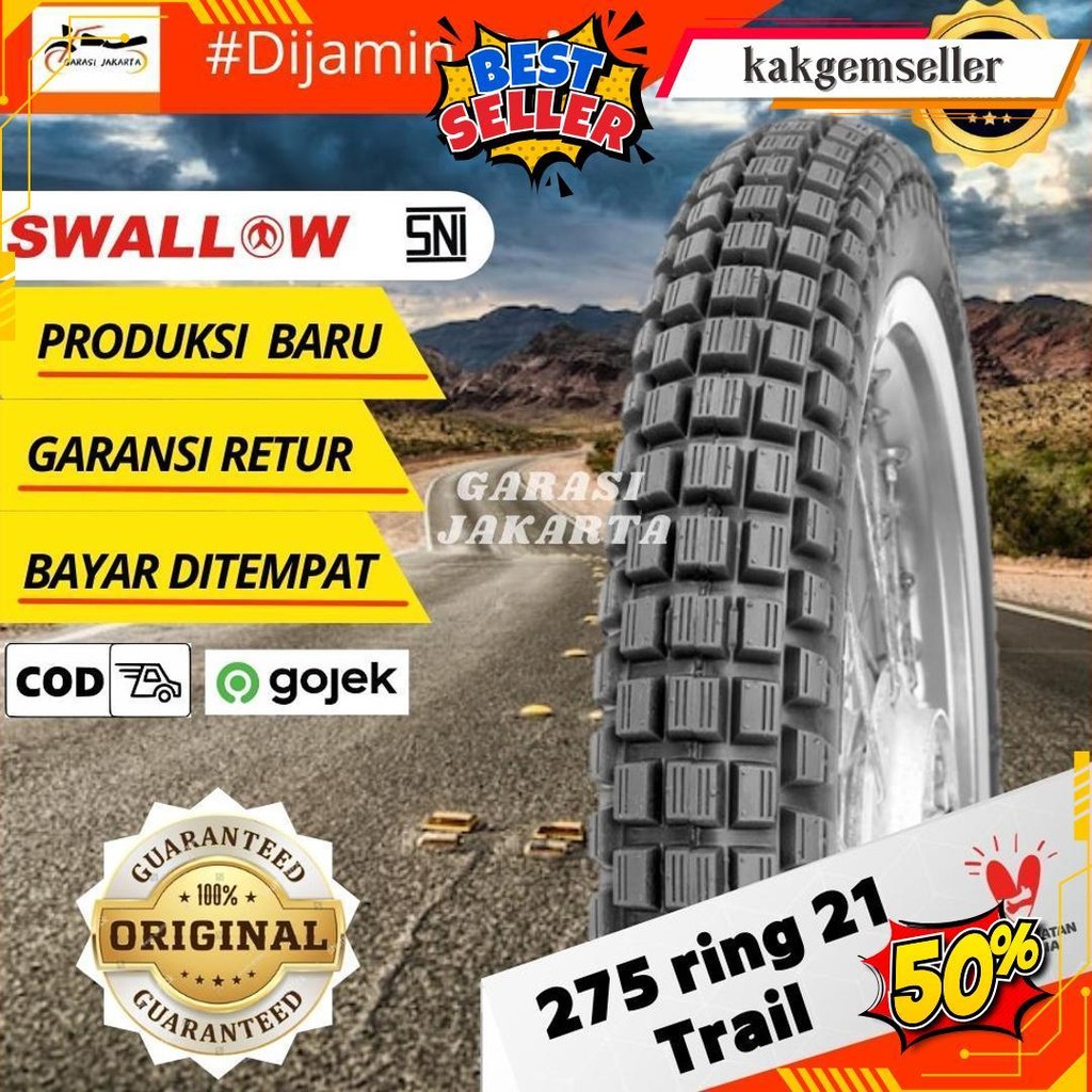 Ban Luar Motor Ring 21 275 Ban Trail Tahu Ring 21 275 Swallow Klx Crf Terlaris