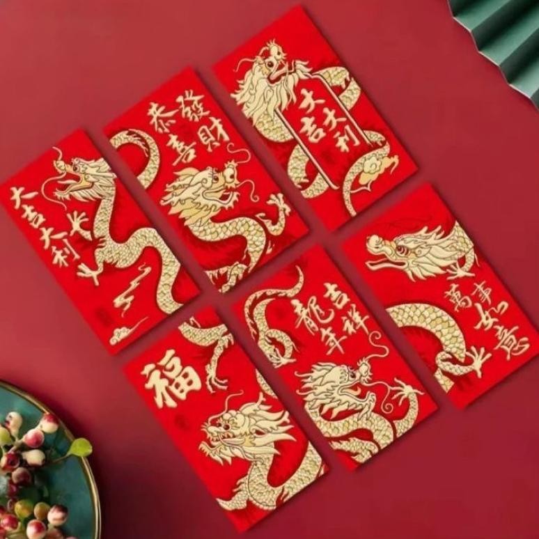 

sr-32 ANGPAO PANJANG NAGA IMLEK 2024 hongpao dragon lucu murah premium tebal hong pao Termurah