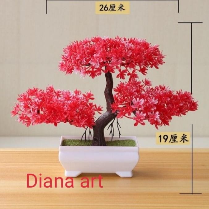 bonsai sakura merah/bonsai sakura hijau/bonsai artificial termurah murah