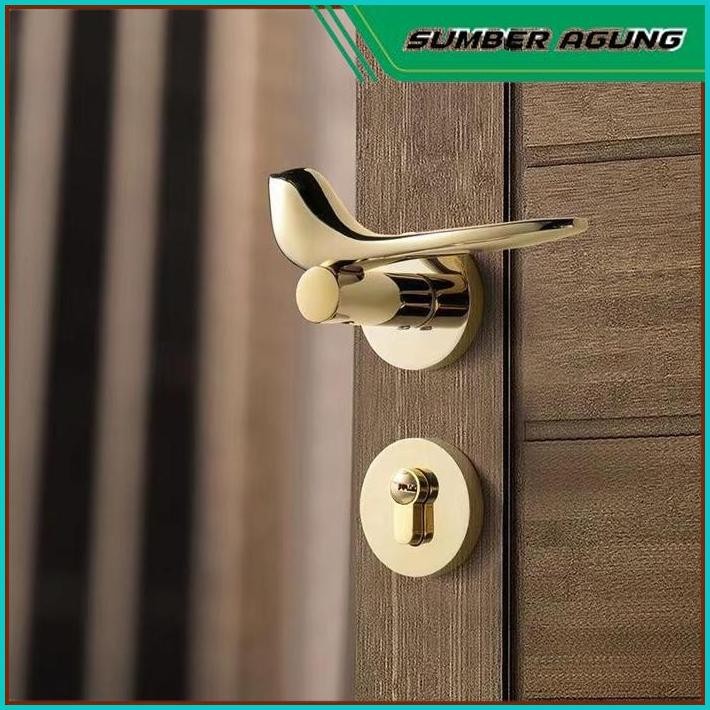 Baru Gagang Pintu Rumah Minimalis Stainless Steel Gold Alumunium/ Pegangan Pintu Kamar Mandi Satu Se