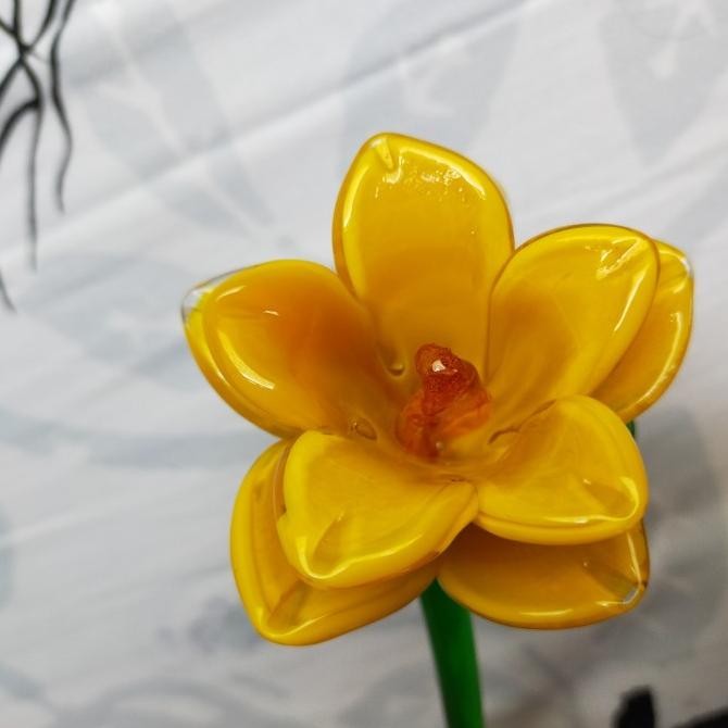 Bunga Mawar Kristal / Bunga Mawar Kaca tinggi 35 cm murah