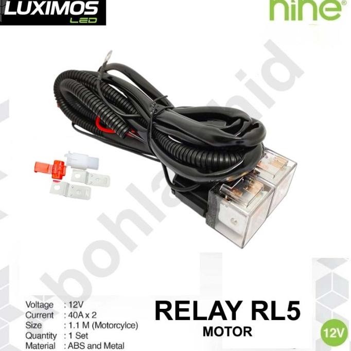 Relay Lampu Tembak MOTOR Luminos RL5 LX Trix 2 x 40A Luximos Kabel Relay Set Lampu Sorot Projektor