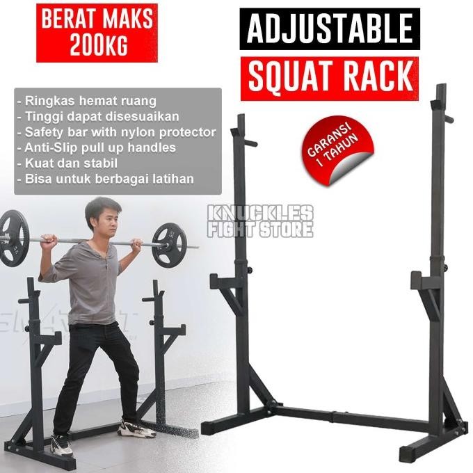 Squat Rack Home Half Rack Gym, Alat Fitness Home Gym Bench Squat Stand